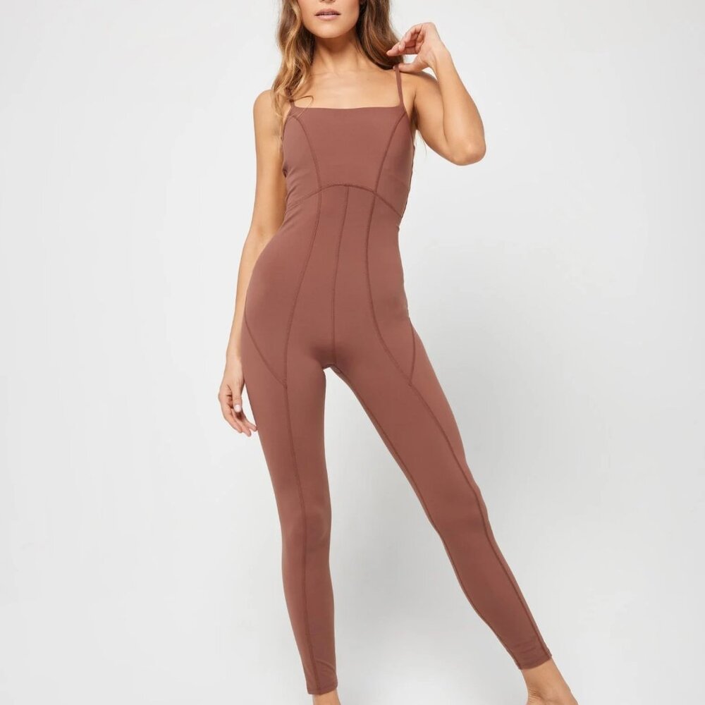 L*Space Go the Distance Jumpsuit NWT in Brown